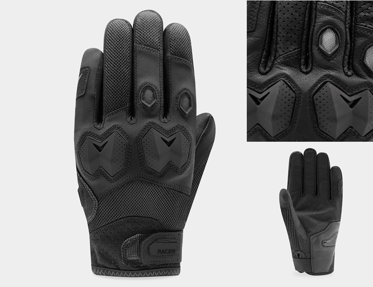 GUANTES MOTO RACER BLOCKS VERANO M NEGRO